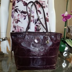 Gorgeous COACH Signature Patent Leather Tote.